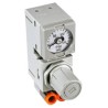 SMC Pneumatic Regulator ARM Series Compact Manifold Regulator, 0.05 MPa Minimum Operating Pressure, 60°C ARM10F2-70GPC-3Z