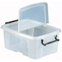 RS PRO 12L Transparent Polymer Storage Box, Hinged Lid, Lockable, Stackable, Euro Box, 170 mm x 295 mm x 400 mm 825-2322