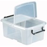 RS PRO 12L Transparent Polymer Storage Box, Hinged Lid, Lockable, Stackable, Euro Box, 170 mm x 295 mm x 400 mm 825-2322