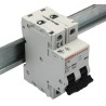 Lovato Electric Modulo P1MB Miniature Circuit Breaker, 2-Pole, 2A, Type D, 400V AC, 80V DC, 10 kA Breaking Capacity P1MB