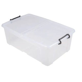 RS PRO 50L Transparent Polymer Storage Box 230 mm x 450 mm x 700 mm 825-2338