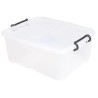 RS PRO 24L Transparent Polymer Storage Box, Hinged Lid, Lockable, Ventilated, Stackable, 190mm x 395mm x 500mm 825-2325