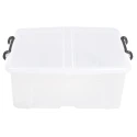 RS PRO 24L Transparent Polymer Storage Box, Hinged Lid, Lockable, Ventilated, Stackable, 190mm x 395mm x 500mm 825-2325