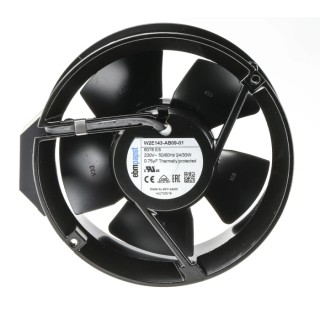 ebm-papst W2E143 Series AC Ball Bearing Axial Fan 230V AC 29W 500 m³/h Airflow IP22 150 mm x 172 mm x 51 mm