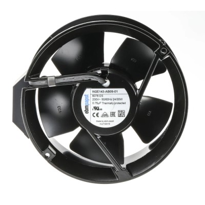 ebm-papst W2E143 Series AC Ball Bearing Axial Fan 230V AC 29W 500 m³/h Airflow IP22 150 mm x 172 mm x 51 mm 