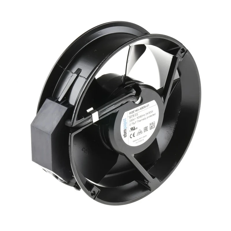ebm-papst W2E143 Series AC Ball Bearing Axial Fan 230V AC 29W 500 m³/h Airflow IP22 150 mm x 172 mm x 51 mm 
