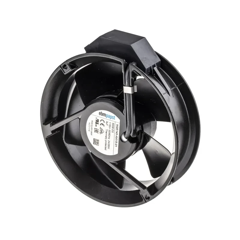 ebm-papst W2E143 Series Axial Fan 115V AC 26W 0.12A Max Air Flow 440 m³/h IP22 172 mm Frame Size 