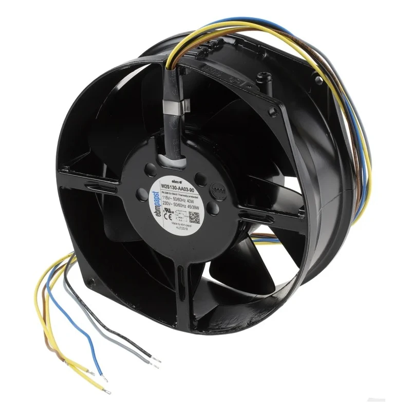 ebm-papst W2S130 Series Axial Fan 230V AC 45W 0.12A Max Airflow 380 m³/h IP22 172 mm Round Frame 