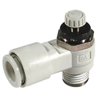 SMC AS Series Speed Controller NPT Tube Flow Regulator with Electroless Nickel Plated Brass Construction AS2201F-N01-03S