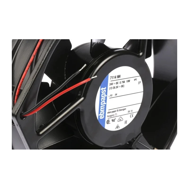 ebm-papst 7100 N Series Axial Fan 24V DC 360 m³/h Air Flow 19 W Power IP54 150 mm 38mm Depth 