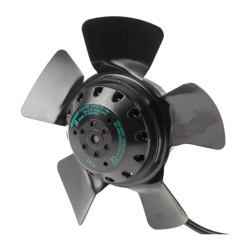 ebm-papst A Series Axial Fan 230V AC 400V AC 940 m³/h 70W 260mA Max IP44 195 mm 73 mm 52.5 mm 
