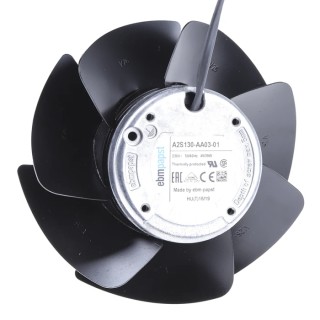 ebm-papst A2S130 Series Compact Axial Fan 230V AC, 45W Power, 390 m³/h Air Flow, Ball Bearing, IP20 Protection 