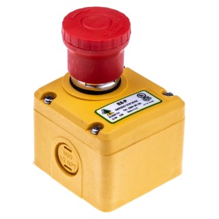 IDEM ES Series Twist Release Emergency Stop Push Button Surface Mount 2 NC/1 NO 24V DC 3A IP67 