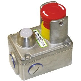 IDEM ESL Series Twist Release Illuminated Emergency Stop Push Button Surface Mount 2 NC/2 NO IP67 IP69K 232023-A