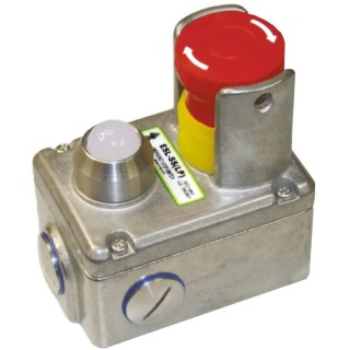 IDEM ESL Series Twist Release Illuminated Emergency Stop Push Button, Surface Mount, 2 NC/2 NO, Stainless Steel 232024-A