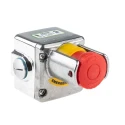 IDEM ES Series Twist Release Emergency Stop Push Button Surface Mount 2 NC/1 NO IP69K 24V DC 3A 240V AC IP69K 