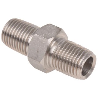 RS PRO Stainless Steel Pipe Fitting Straight Hexagon Nipple Male 1/4 in x Male 1/4 in 826-7040