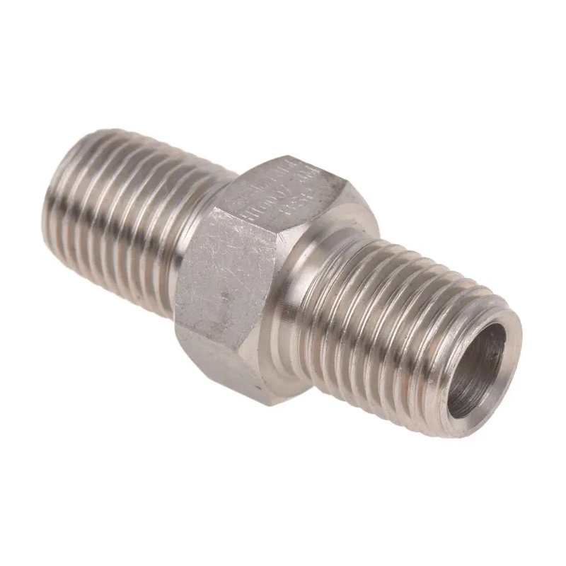 RS PRO Stainless Steel Pipe Fitting Straight Hexagon Nipple Male 1/4 in x Male 1/4 in 826-7040