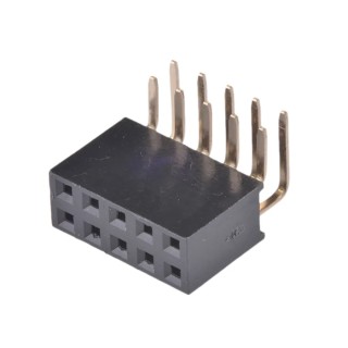 Wurth Elektronik 10-Contact 2 Row 2.54mm Pitch Right Angle Through Hole PCB Socket Connector 613010243121