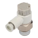 SMC AS Series Speed Controller Stainless Steel Pneumatic Flow Regulator 1/8 in Inlet, 4 mm Outlet AS2201F-01-04SA