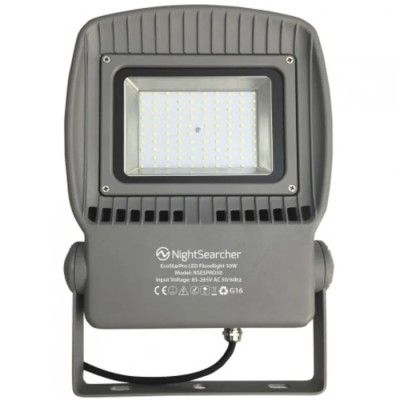 Nightsearcher Ecostar Pro Linkable Range Floodlight, 1 LED, 50W, 4000 lm, IP65, 265V ac NSLINKSTAR50