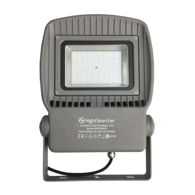 Nightsearcher Ecostar Pro Linkable Range Floodlight, 1 LED, 50W, 4000 lm, IP65, 265V ac NSLINKSTAR50