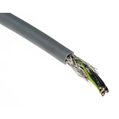 RS PRO Control Cable 5 Cores 0.75mm² 18 AWG Screened Stranded Grey Polyvinyl Chloride Sheath 50 m 827-4155