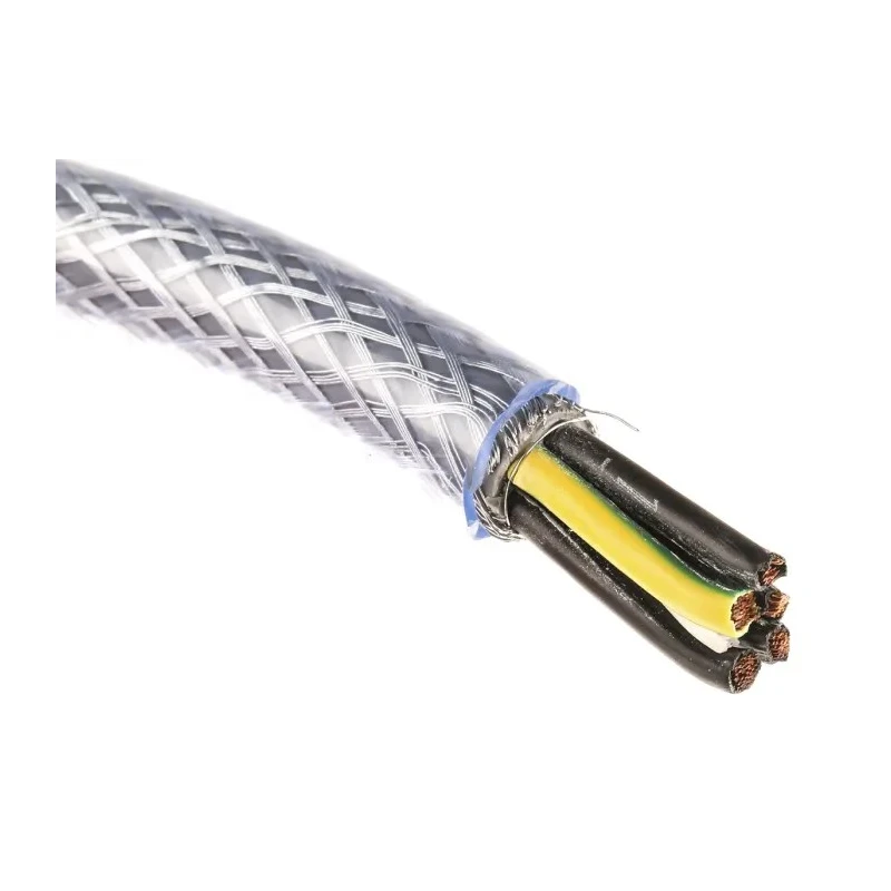 RS PRO Control Cable 5 Cores 4mm² 11 AWG Screened Transparent Polyvinyl Chloride Sheath 50 m 827-4206