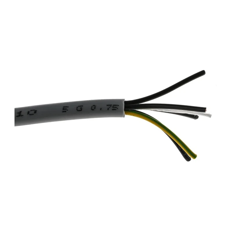 RS PRO Control Cable, 5 Cores 0.75mm² 18 AWG, Unscreened, 50 m Length, Grey Polyvinyl Chloride Sheath 827-4278