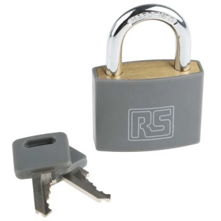 RS PRO Key Brass Padlock, 6 mm Shackle Diameter, 28 mm Shackle Length, 43 mm Body Width 827-4391
