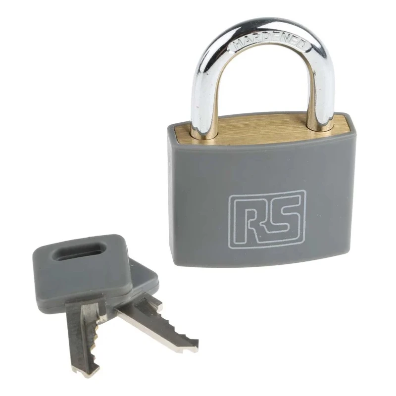 RS PRO Key Brass Padlock, 6 mm Shackle Diameter, 28 mm Shackle Length, 43 mm Body Width 827-4391