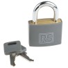 RS PRO Key Brass Padlock, 6 mm Shackle Diameter, 28 mm Shackle Length, 43 mm Body Width 827-4391