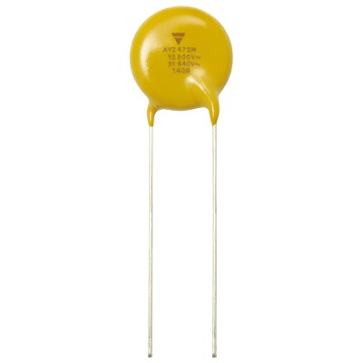 Vishay Single Layer Ceramic Capacitor 330 pF 440V AC ±10% Y5S Dielectric AY2 Series Through Hole Radial AY2331K29Y5SS63L7