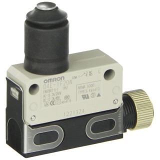Omron D4E-N Series Plunger Limit Switch, SPDT Contact, IP67 Die Cast Zinc Housing, 250V AC, 5A 