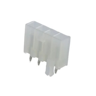 Molex Mini-Fit Jr Series Straight Through Hole Shrouded PCB Header, 4 Contacts, 4.2 mm Pitch, 1 Row, 600V, 9A 39-30-1049