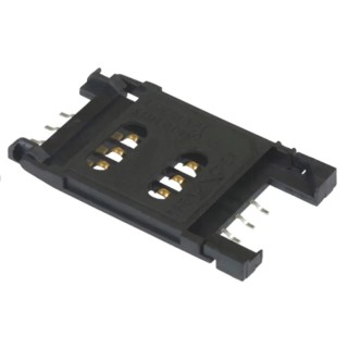 Hirose ID1 Series 6 Way Right Angle SIM Memory Card Connector, Surface Mount, Solder Termination ID1A-6S-2.54SFB(81)