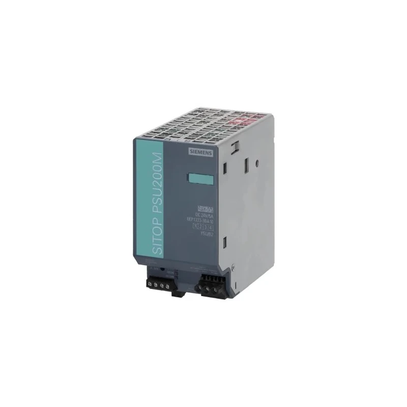 Siemens SITOP PSU200M Switched Mode DIN Rail Power Supply 264V AC Input 24V DC, 5 A Output, 120 W PSU200M