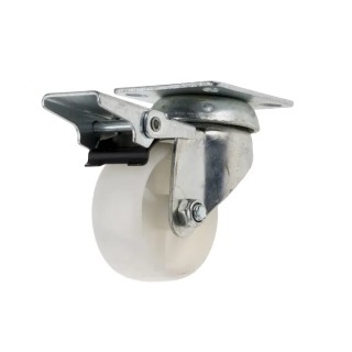 RS PRO Braked Swivel Castor, 50 mm Wheel Diameter, 50 kg Load Capacity, Polypropylene Tyre, Nylon Hub 828-6274