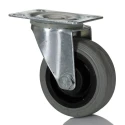RS PRO Light Duty Swivel Castor 70 kg Capacity 75 mm Wheel Diameter Rubber Tyres Pressed Steel Frame 828-6296