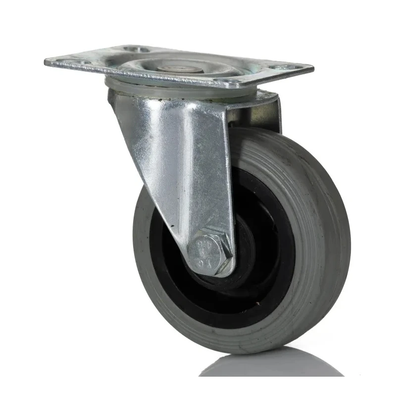 RS PRO Light Duty Swivel Castor 70 kg Capacity 75 mm Wheel Diameter Rubber Tyres Pressed Steel Frame 828-6296