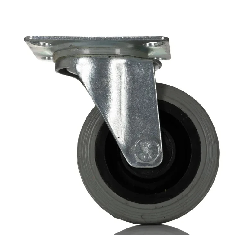RS PRO Light Duty Swivel Castor 70 kg Capacity 75 mm Wheel Diameter Rubber Tyres Pressed Steel Frame 828-6296