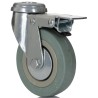 RS PRO Braked Swivel Castor 80 kg Capacity 100 mm Wheel Diameter Rubber Tyre Nylon Hub 828-6353