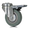 RS PRO Braked Swivel Castor 70 kg Load Capacity 75 mm Rubber Wheel 100 mm Height 828-6344