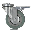 RS PRO Braked Swivel Castor 70 kg Load Capacity 75 mm Rubber Wheel 100 mm Height 828-6344