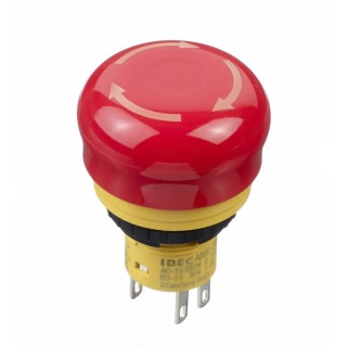 Idec X6 Series Twist Release Emergency Stop Push Button Panel Mount 16mm Cutout 2 NC IP65 AB6E-3BV02PTRM