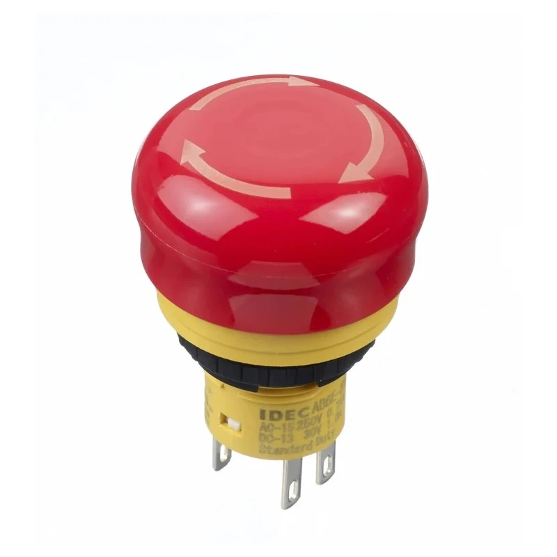 Idec X6 Series Twist Release Emergency Stop Push Button Panel Mount 16mm Cutout 2 NC IP65 AB6E-3BV02PTRM