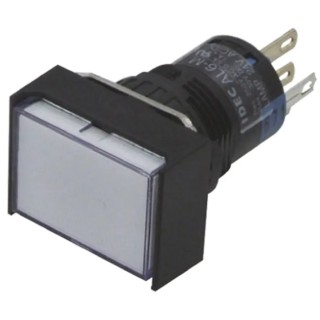 Idec AL Series Illuminated Push Button Switch, Momentary, Panel Mount, 16 mm Cutout, SPDT, White LED, IP65, 24 V AL6H-M14P-W