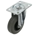RS PRO Swivel Castor with 70 kg Load Capacity, 100 mm Rubber Wheel, Roller Bearing Hub, Overall Height 128 mm 828-6299