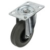 RS PRO Swivel Castor with 70 kg Load Capacity, 100 mm Rubber Wheel, Roller Bearing Hub, Overall Height 128 mm 828-6299