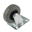 RS PRO Swivel Castor with 70 kg Load Capacity, 100 mm Rubber Wheel, Roller Bearing Hub, Overall Height 128 mm 828-6299